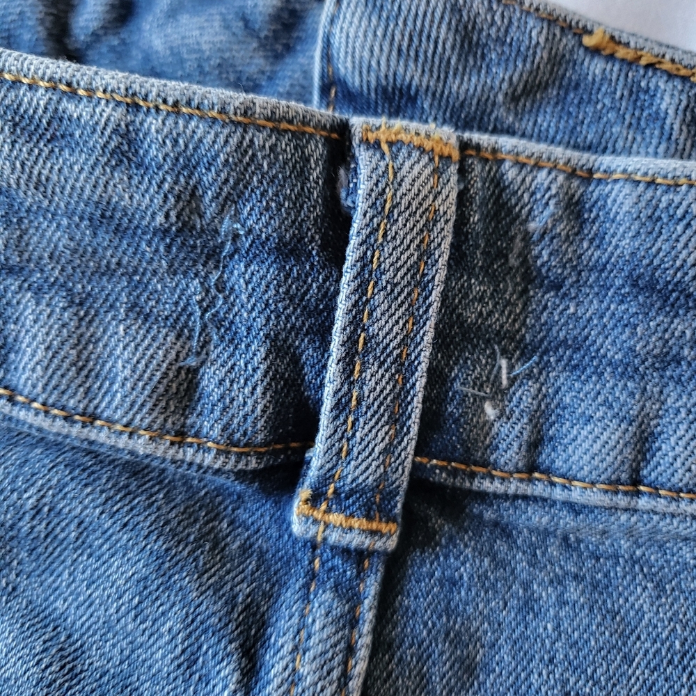 Pilcro Anthropologie Button Front Denim Midi Skirt Patch Pockets Size 10 - Picture 8 of 11